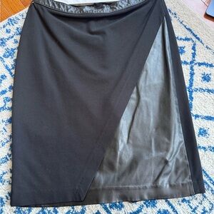 Ann Taylor Black and Gray Asymmetrical Wrap Skirt